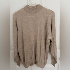 100% Wool Classic Tan Crew Neck Sweater
